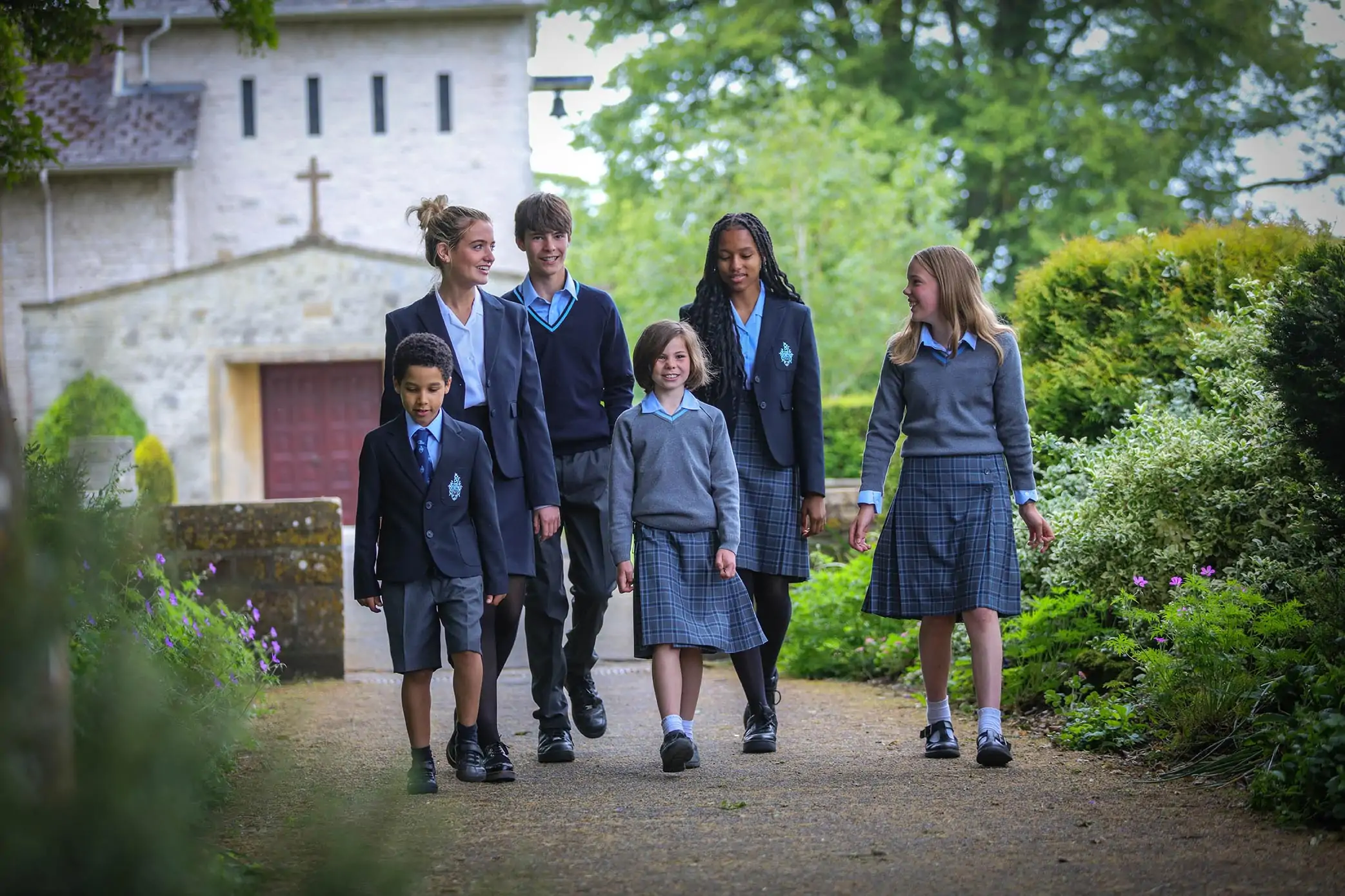 Clayesmore pupils in school uniform