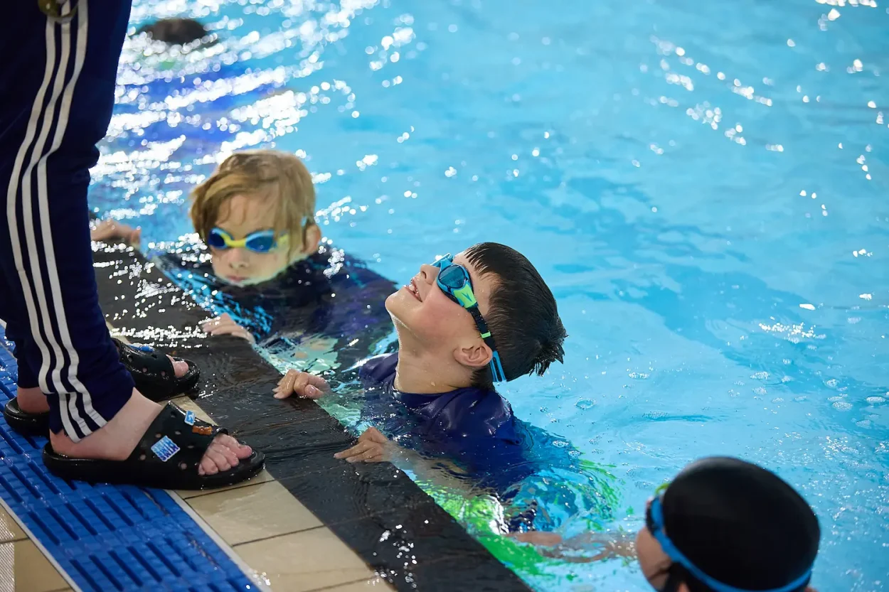 Learning to swim at Clayesmore School