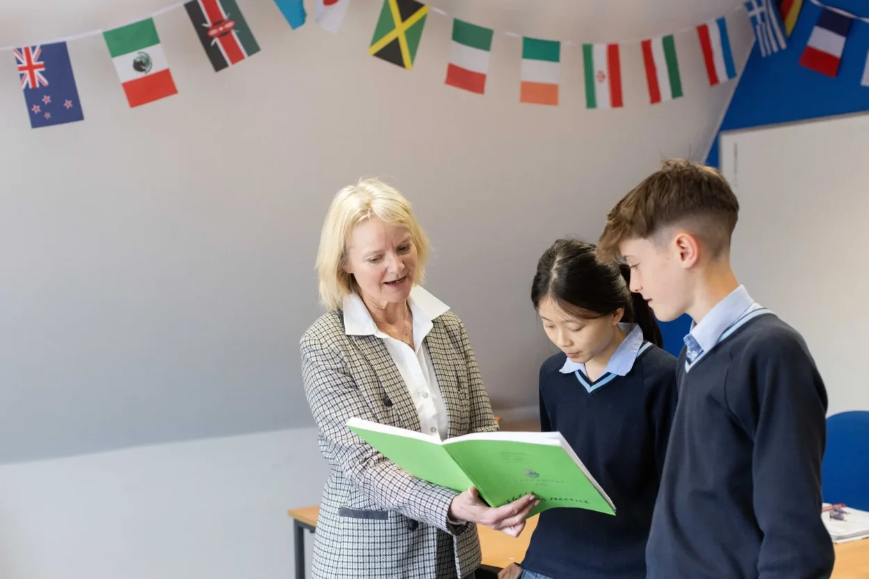 International pupils in class at Clayesmore