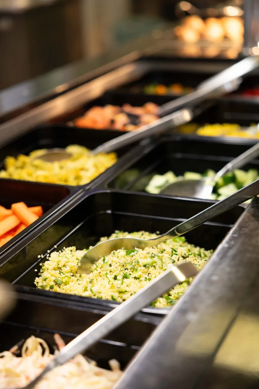 Fresh food in the dining hall