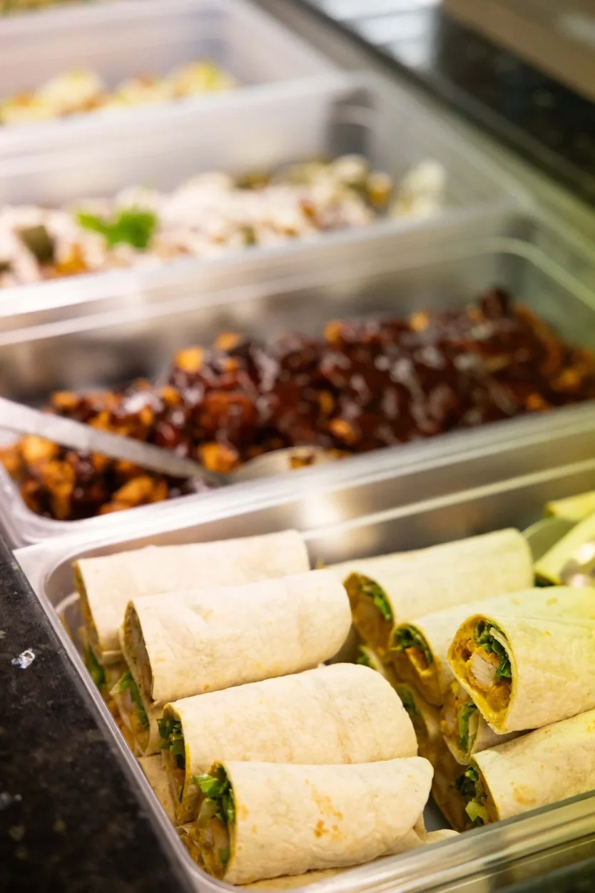 Fresh wraps in the dining hall