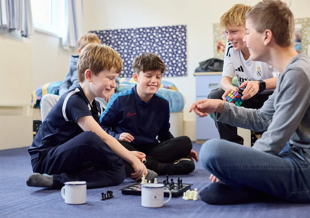 Aubrey boarders playing chess