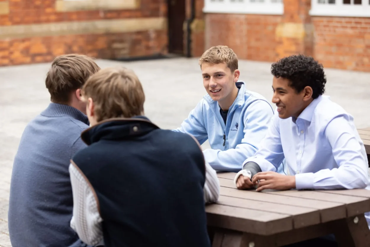 Gate pupils chatting outside
