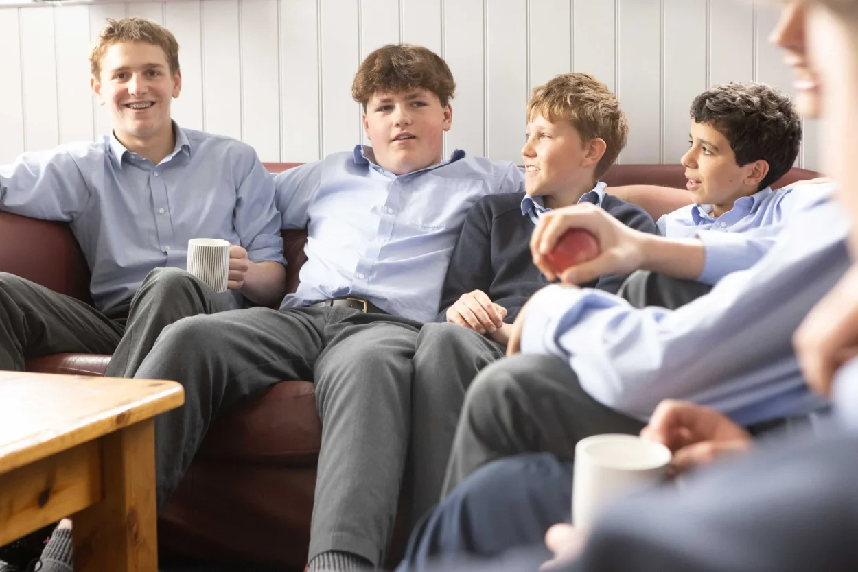 Manor boarders relaxing in the common room