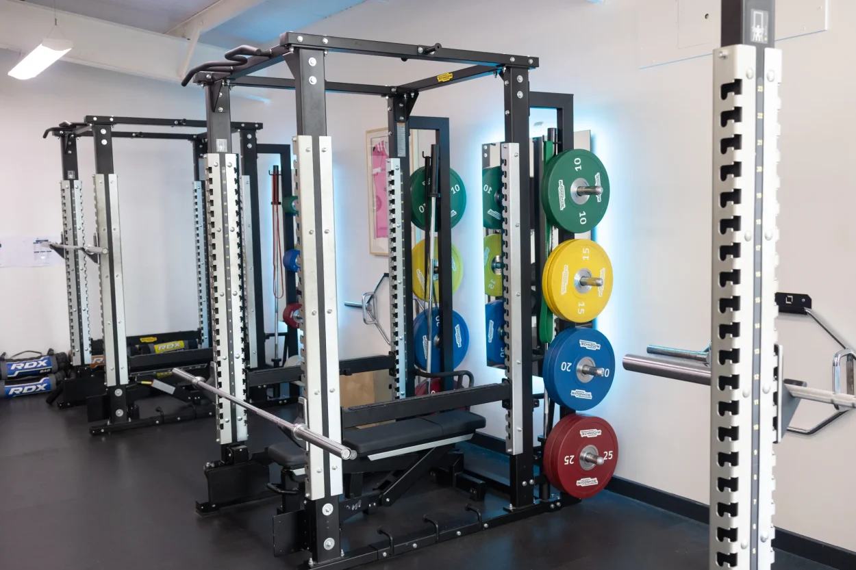 Weight rack in the gym