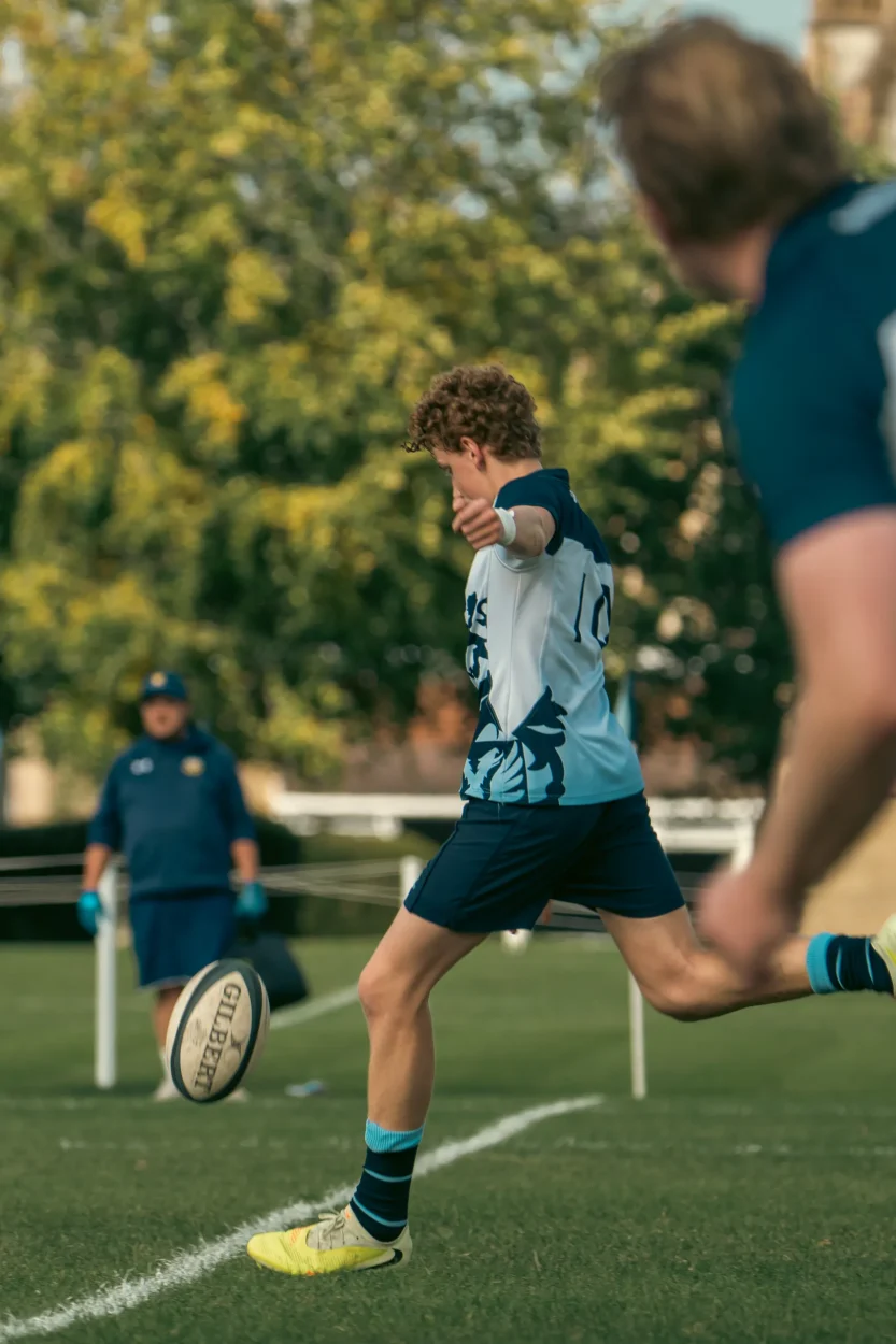 Kicking Rugby ball