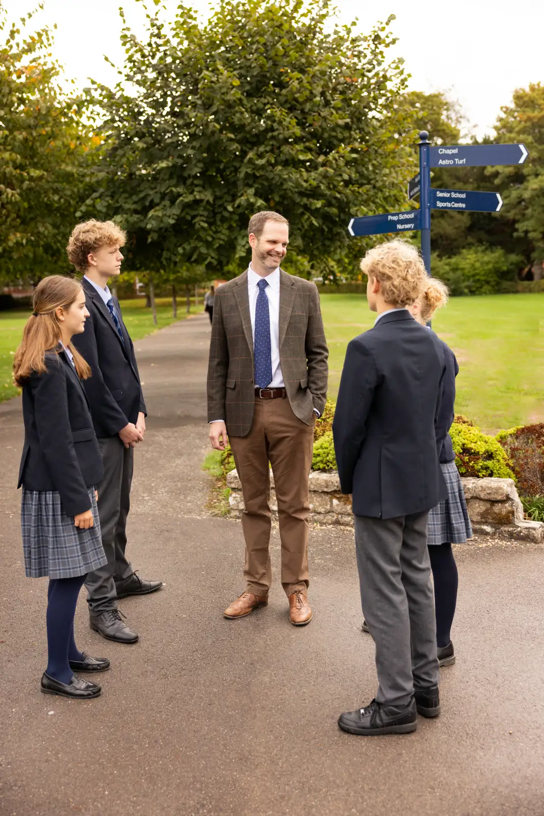 Clayesmore School Pupils and headmaster