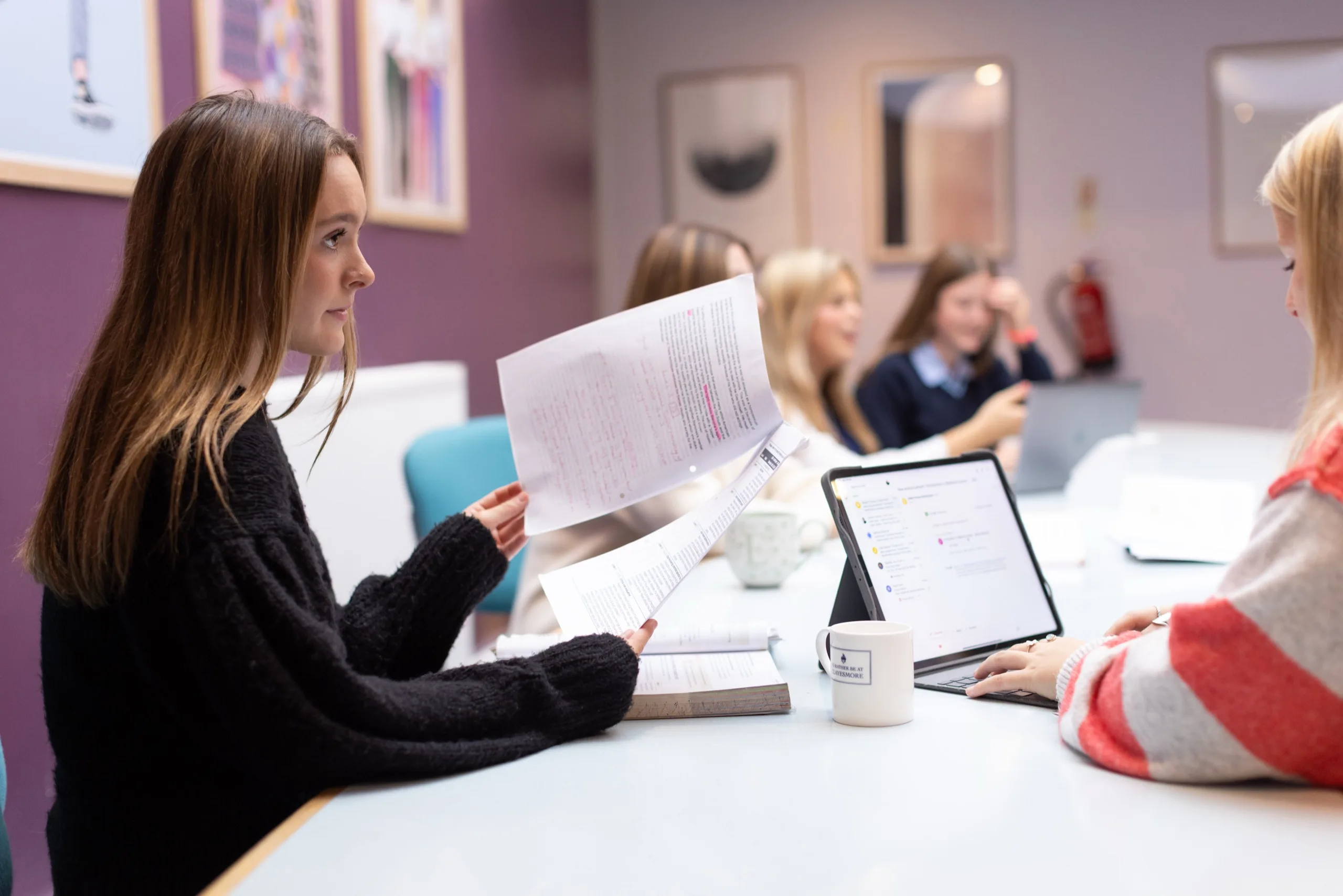 Sixth Form students studying together